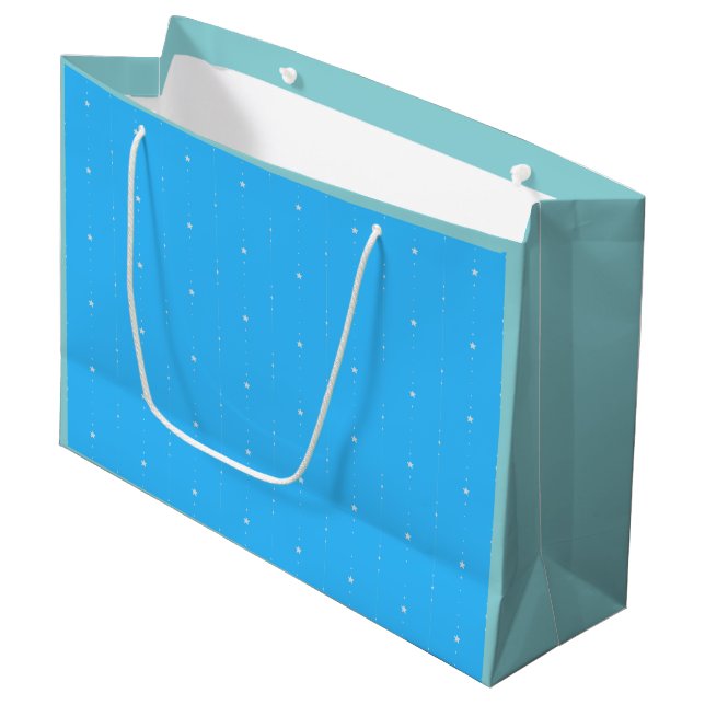 Deep Sky Blue - Falling Stars Gift Bag (Front Angled)