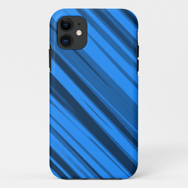 Deep Sky Blue Stripes Seamless graphic art Case-Mate iPhone Case (Back)
