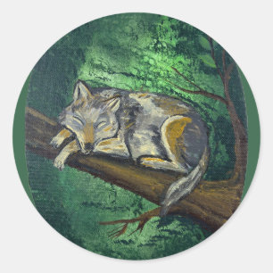 Deep sleep- handmade artwork  classic round sticker