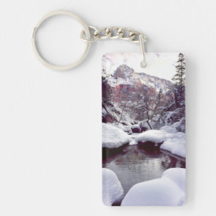 Deep snow at Middle Emerald Pools Keychain