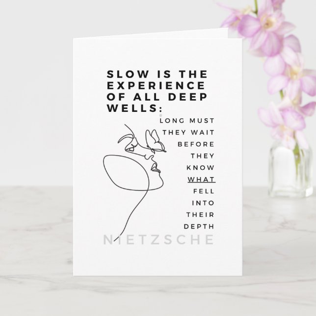 Deep Soul Introvert philosophy quote Nietzsche  Card (Orchid)