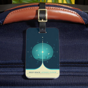 Deep Space Atomic Clock Poster, Blue Version. Luggage Tag