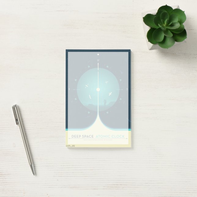 Deep Space Atomic Clock Poster, Blue Version. Post-it Notes (Office)