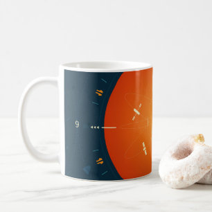 Deep Space Atomic Clock Poster, Orange Version. Coffee Mug