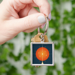 Deep Space Atomic Clock Poster, Orange Version. Keychain