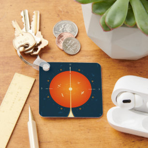 Deep Space Atomic Clock Poster, Orange Version. Keychain