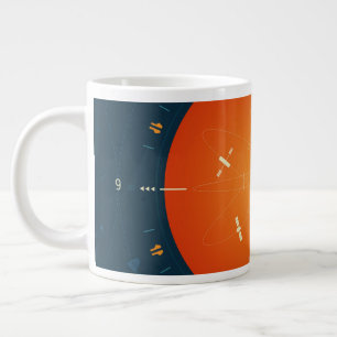 Deep Space Atomic Clock Poster, Orange Version. Large Coffee Mug