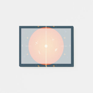 Deep Space Atomic Clock Poster, Orange Version. Post-it Notes