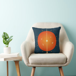 Deep Space Atomic Clock Poster, Orange Version. Throw Pillow