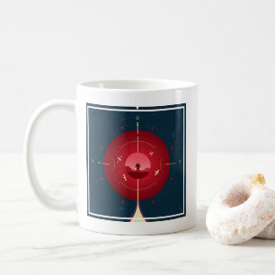 Deep Space Atomic Clock Poster, Red Version. Coffee Mug