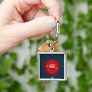 Deep Space Atomic Clock Poster, Red Version. Keychain