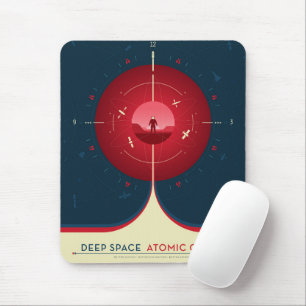 Deep Space Atomic Clock Poster, Red Version. Mouse Pad