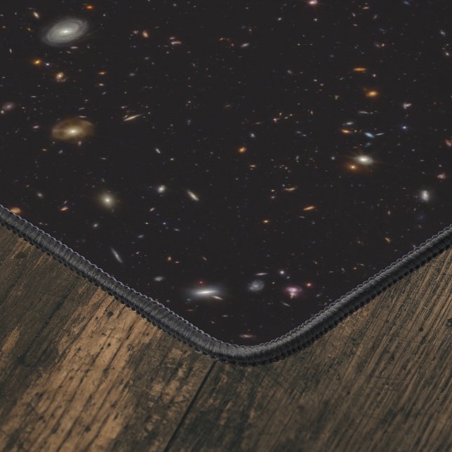 Deep Space Galaxies Black Computer Desk Pad (Deep Space Black Desk Pad: Explore the Cosmos from Your Desk! 🌌🖥️)