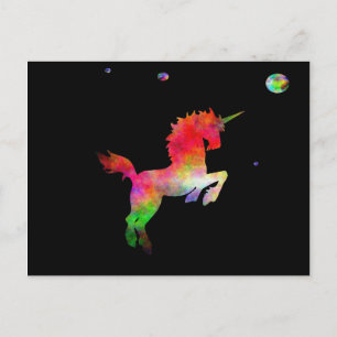 Deep Space Multi-hued Unicorn Postcard