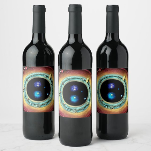Deep Space Portal Wine Label (Bottles)