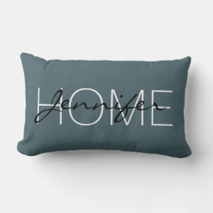 Deep Space Sparkle colour home monogram Lumbar Pillow