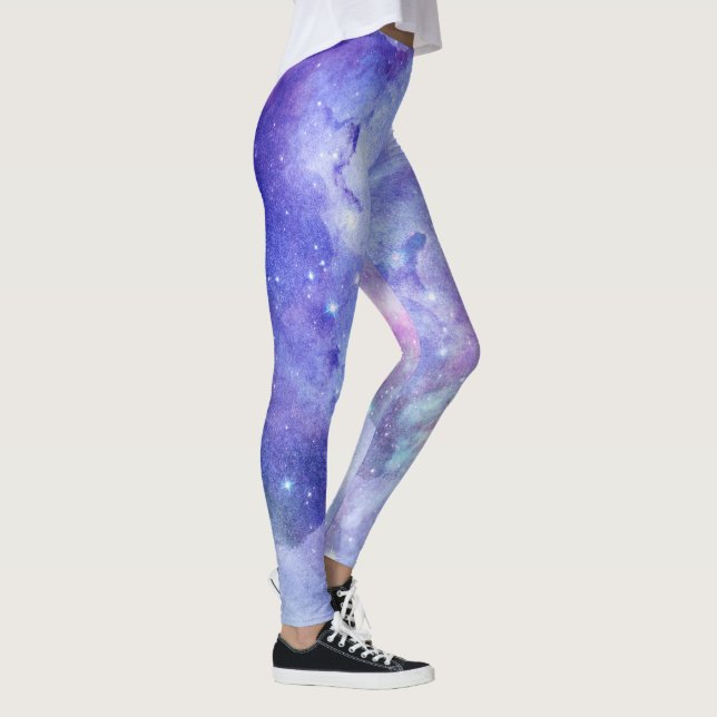 Deep Space Watercolors Illustration Leggings (Right)