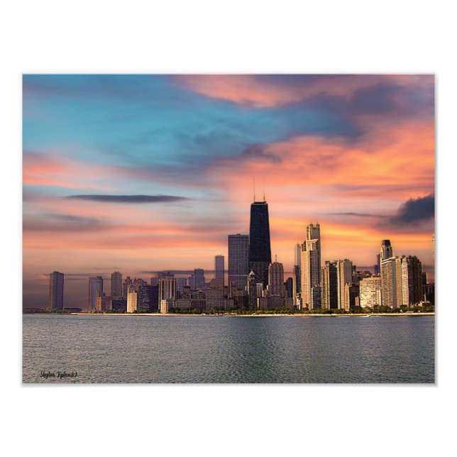 Deep Sunset Chicago  Photo Print (Front)