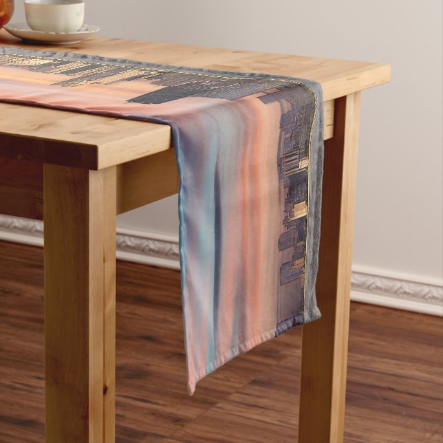 Deep Sunset Chicago Short Table Runner (In Situ)