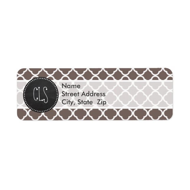 Deep Taupe Quatrefoil; Vintage Chalkboard look (Front)