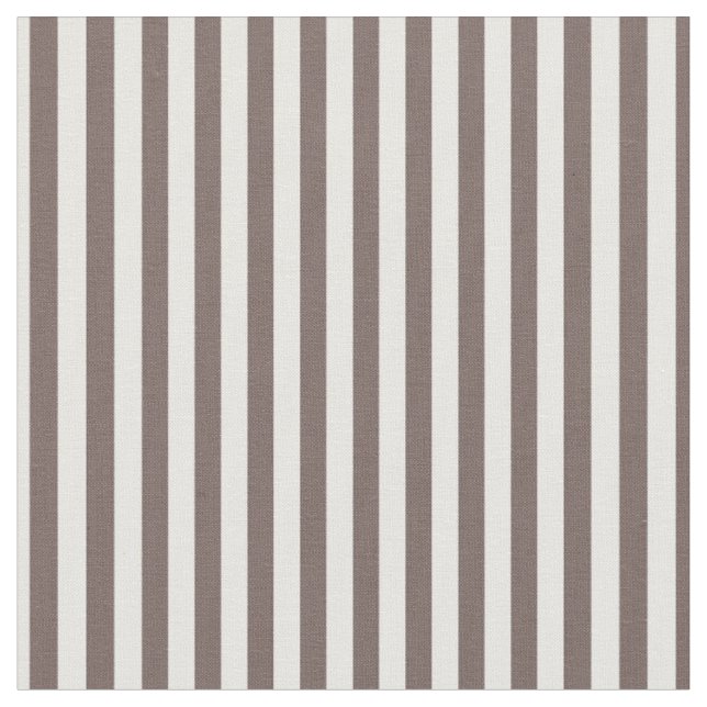 Deep Taupe & White Stripes Fabric (Close Up)