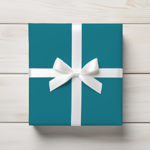Deep Teal Blue Turquoise Peacock Solid Colour Wrapping Paper