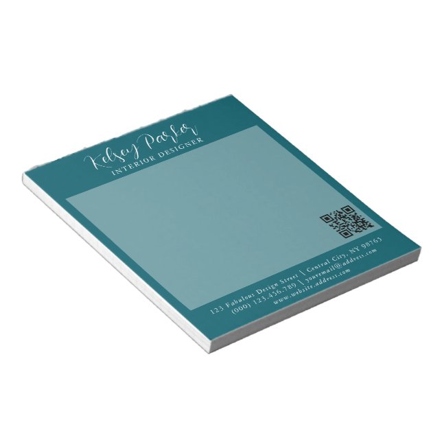 Deep Teal Customizable Notepad (Angled)