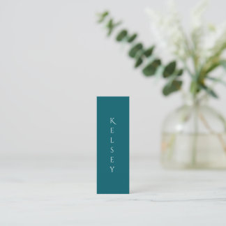 Deep Teal Customizable Photo Mini Business Card