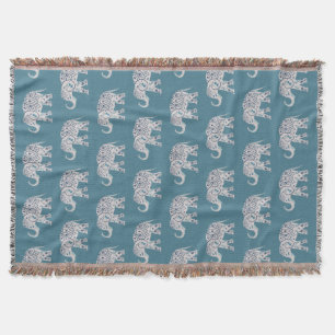 Deep Teal Elephant Throw