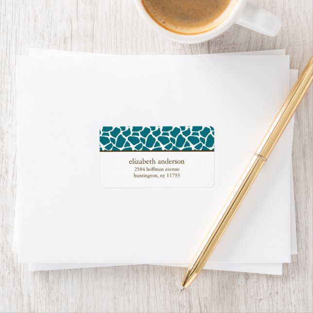 Deep Teal Giraffe Pattern Label (Insitu)