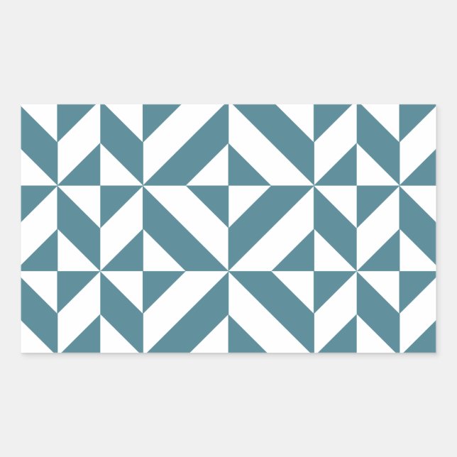 Deep Teal Green Geometric Deco Cube Pattern Sticker (Front)