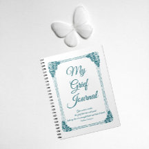 Deep Teal Rose Cluster Border Grief Journal