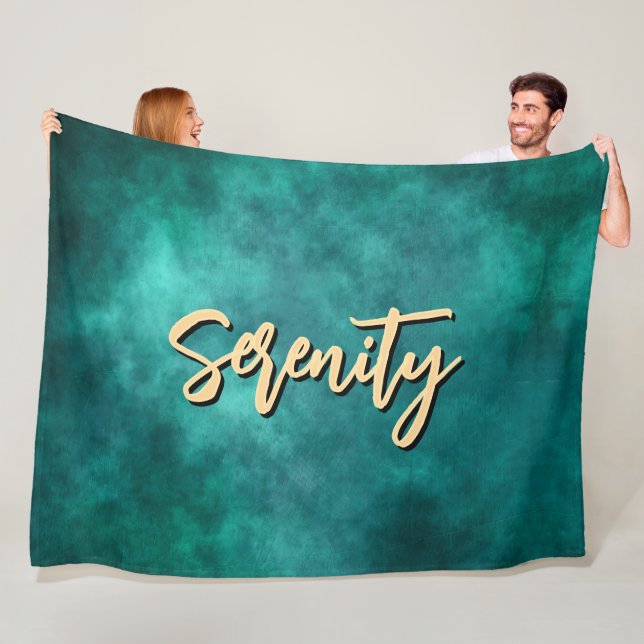 Deep Teal Serenity Fleece Blanket (In Situ)