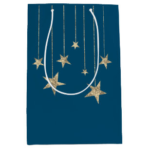 Deep Teal Silver Stars Wizard Gift Bag
