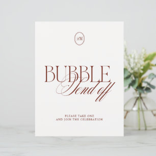 Deep Terracotta Bubble Send Off Wedding Sign