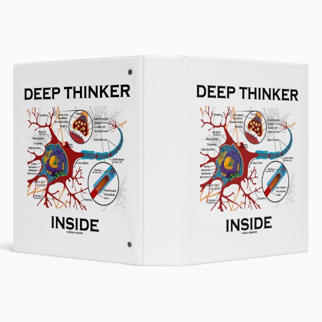 Deep Thinker Inside Neuron Synapse Geek Attitude Binder (Background)