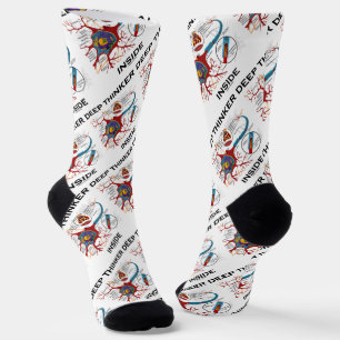 Deep Thinker Inside Neuron Synapse Geek Attitude Socks