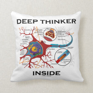 Deep Thinker Inside (Neuron Synapse) Throw Pillow