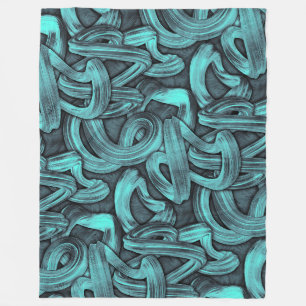 deep thought - black and teal : fleece blanket