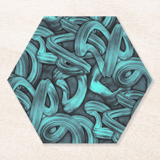 deep thought - black and teal : paper coaster