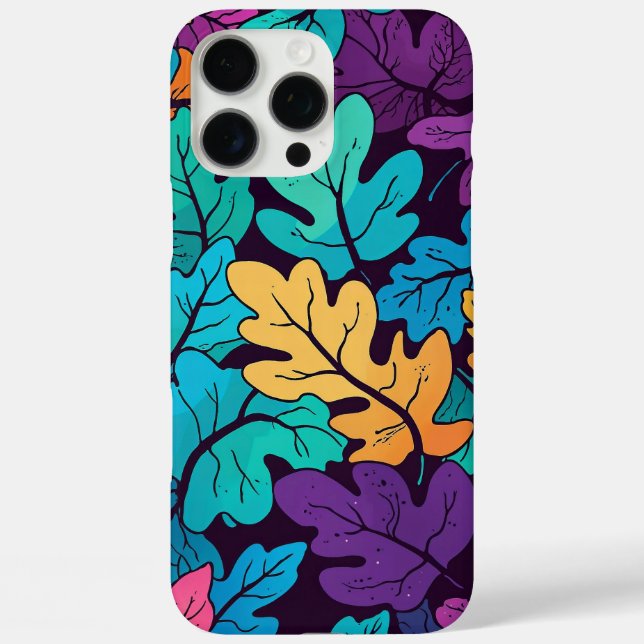 Deep Toned Oak Leaves Colorful Autumn Pattern Case-Mate iPhone Case (Back)