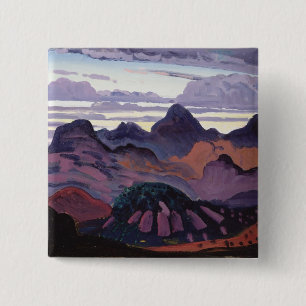Deep Twilight, Pyrenees, c.1912-13 (oil on panel) 2 Inch Square Button