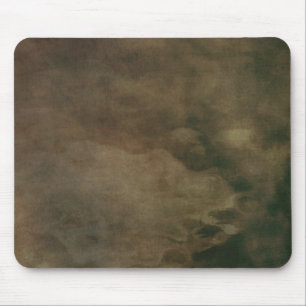 Deep umber brown wrinkled parchment paper mouse pad