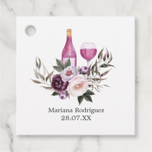 Deep Velvet Floral Bridal Shower Favour Tags