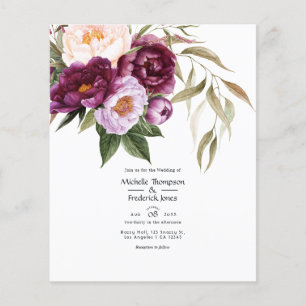 Deep Velvet Floral Wedding Invitation  Flyer