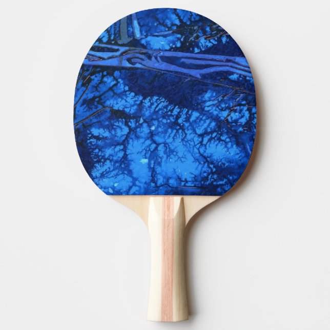 "Deep Water #3" Abstract Ping Pong Paddle (Front)