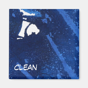 "Deep Water #4" Abstract Dishwasher Status Magnet