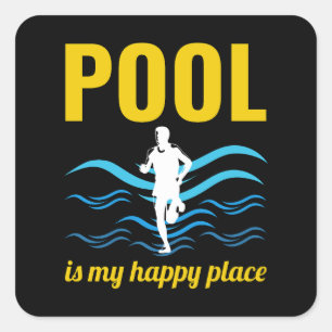 Deep Water Aqua jogging Pool Running Fitness  Square Sticker