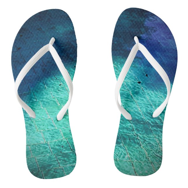 Deep Water Blue Pair of Flip Flops (Footbed)