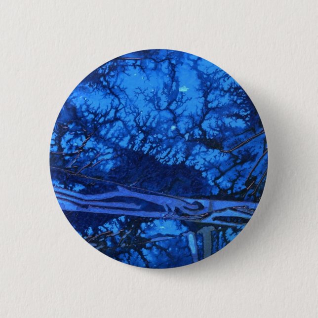 "Deep Waters #3" Abstract Art Button (Front)